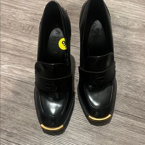 Karl Lagerfeld Black Loafers with Gold Detail